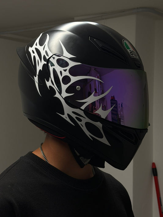 Adesivo casco integrale hardstyle fulmine